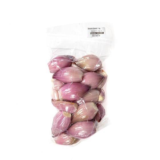 LØK SJALOTT SKRELT 4x1 KG POSE.