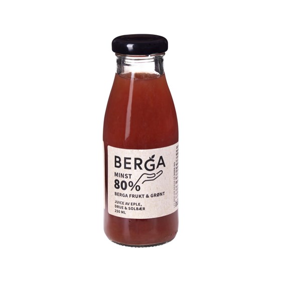Berga eple, drue, solbær juice 0,25 L