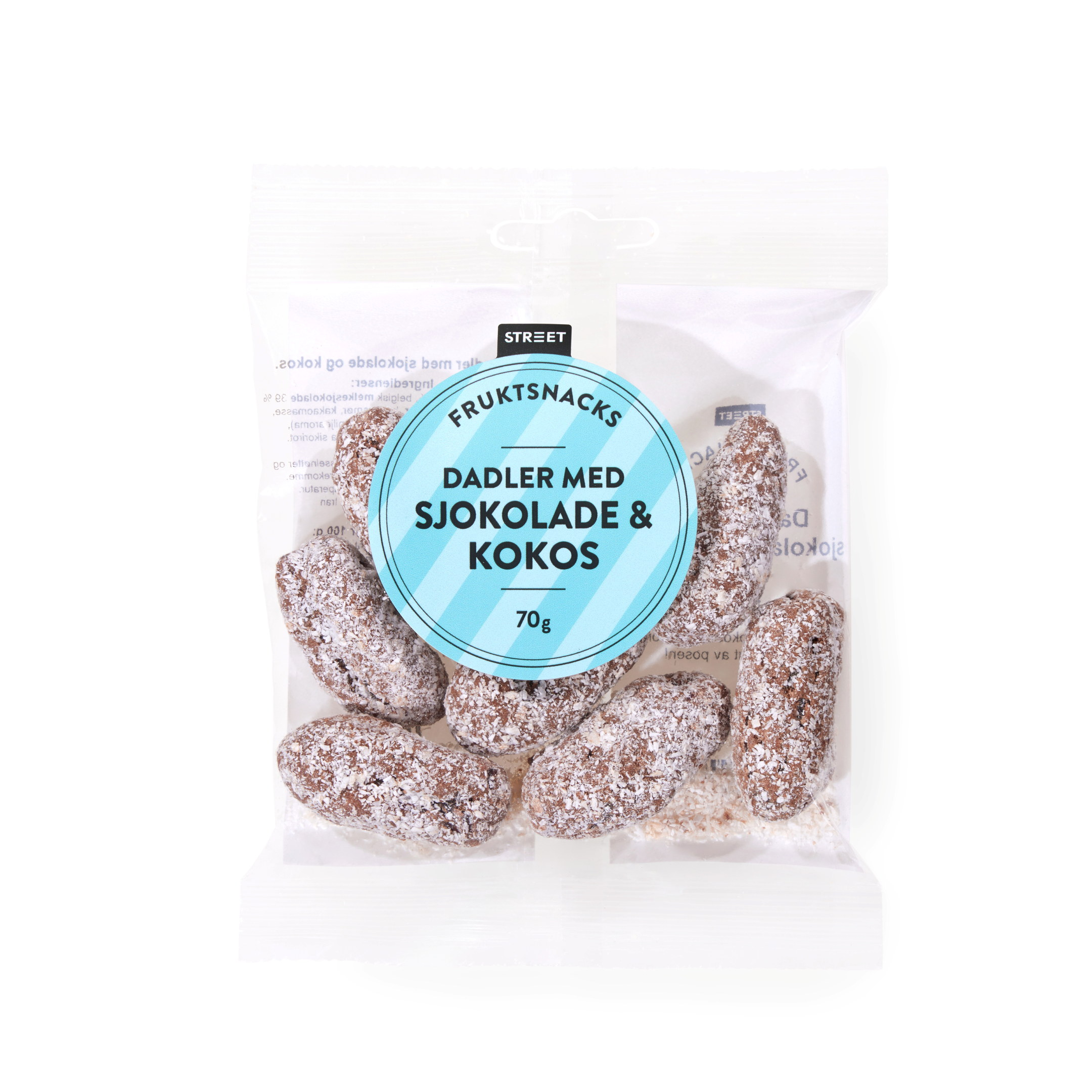 Street dadler med sjokolade og kokos 70 g